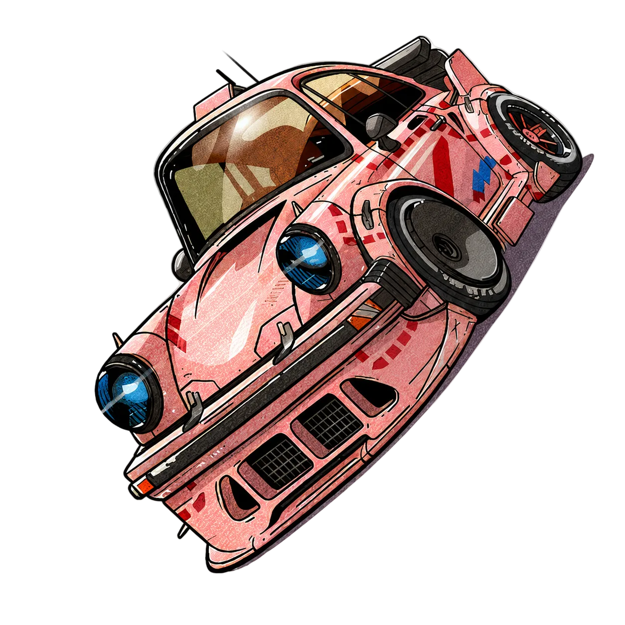 Porsche 911 Pink Widebody Rug