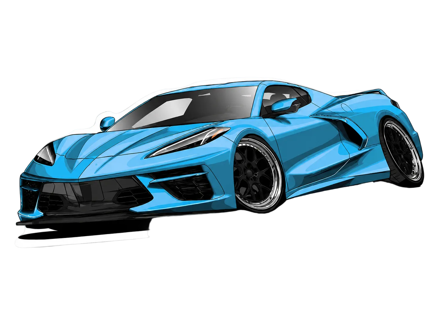 Corvette C8 Blue Rush Rug