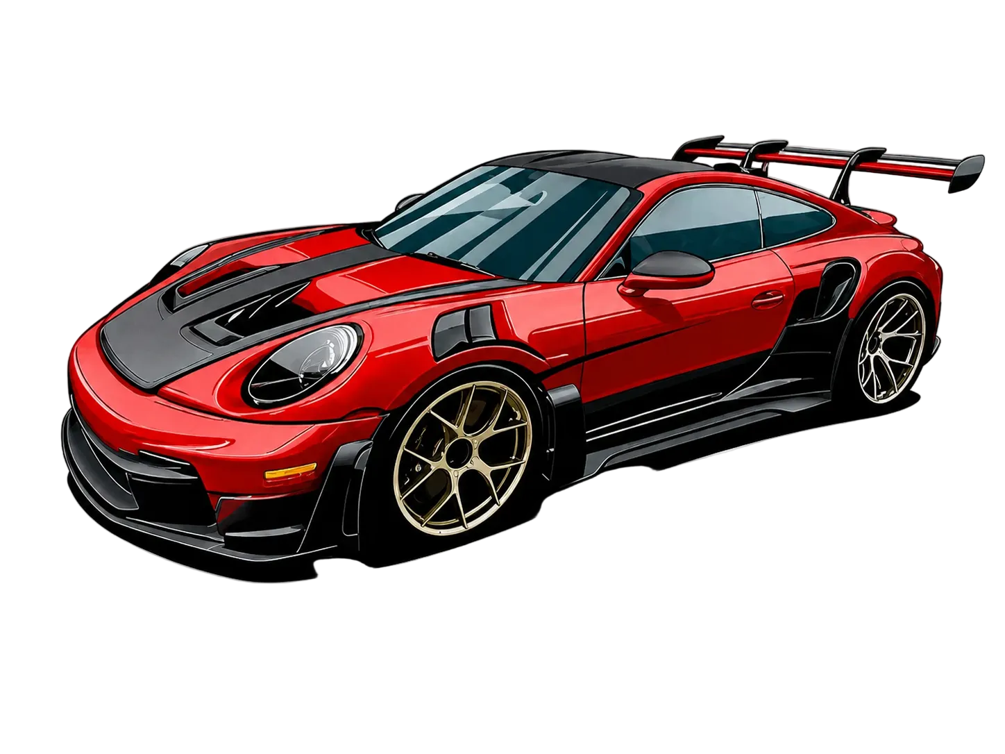 Porsche GT3 RS Red Carbon Rug