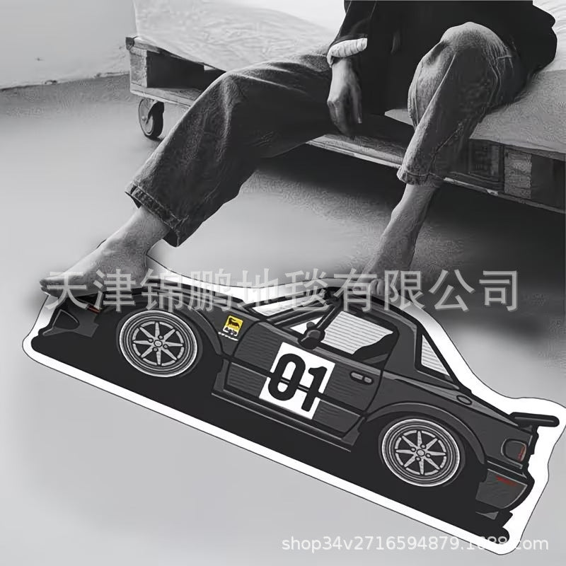Cross-border temu car floor mat for living room, cashmere water-absorbing, non-slip, dustproof floor mat, bedroom bedside cooling mat
