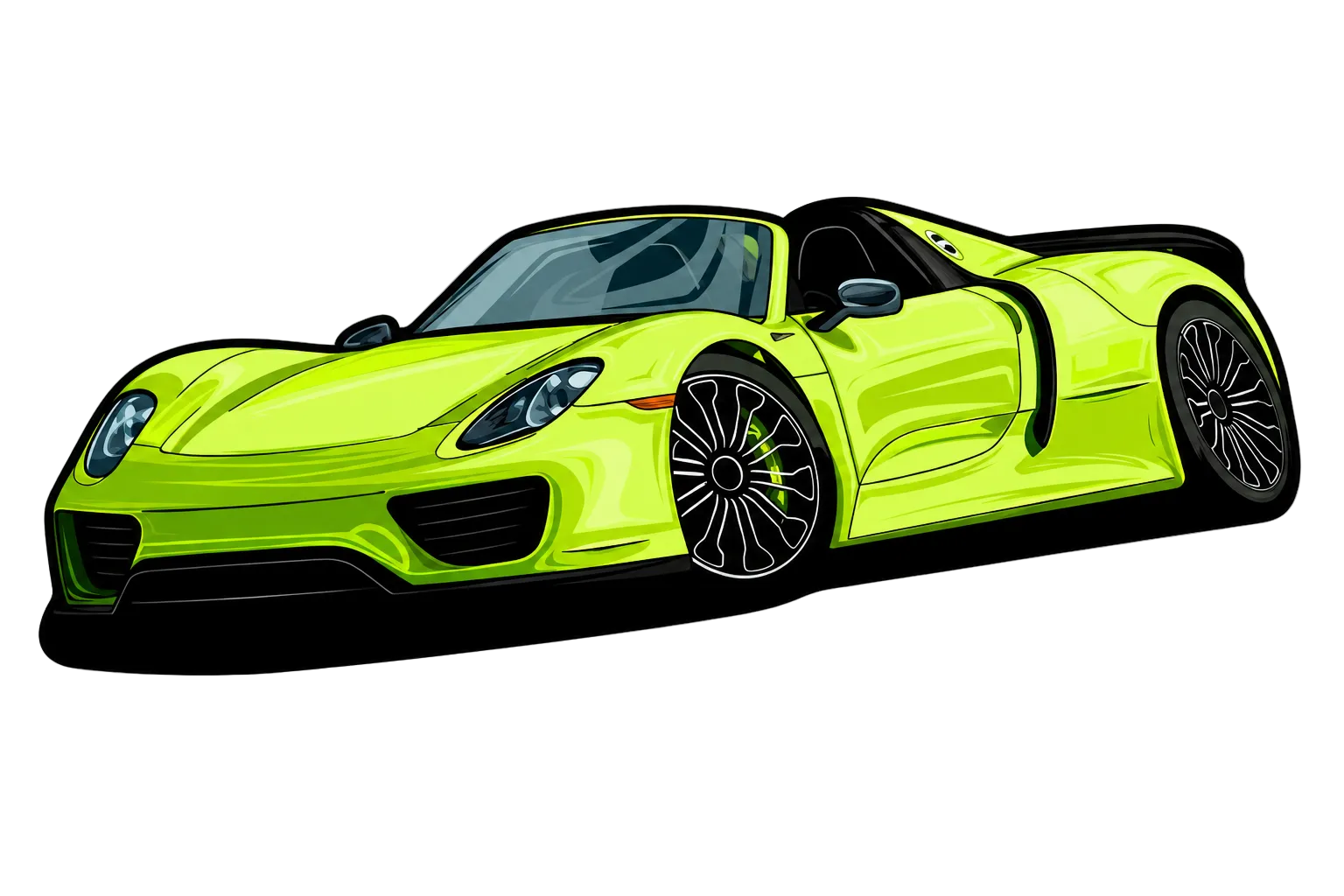 Porsche 918 Spyder Neon Rug