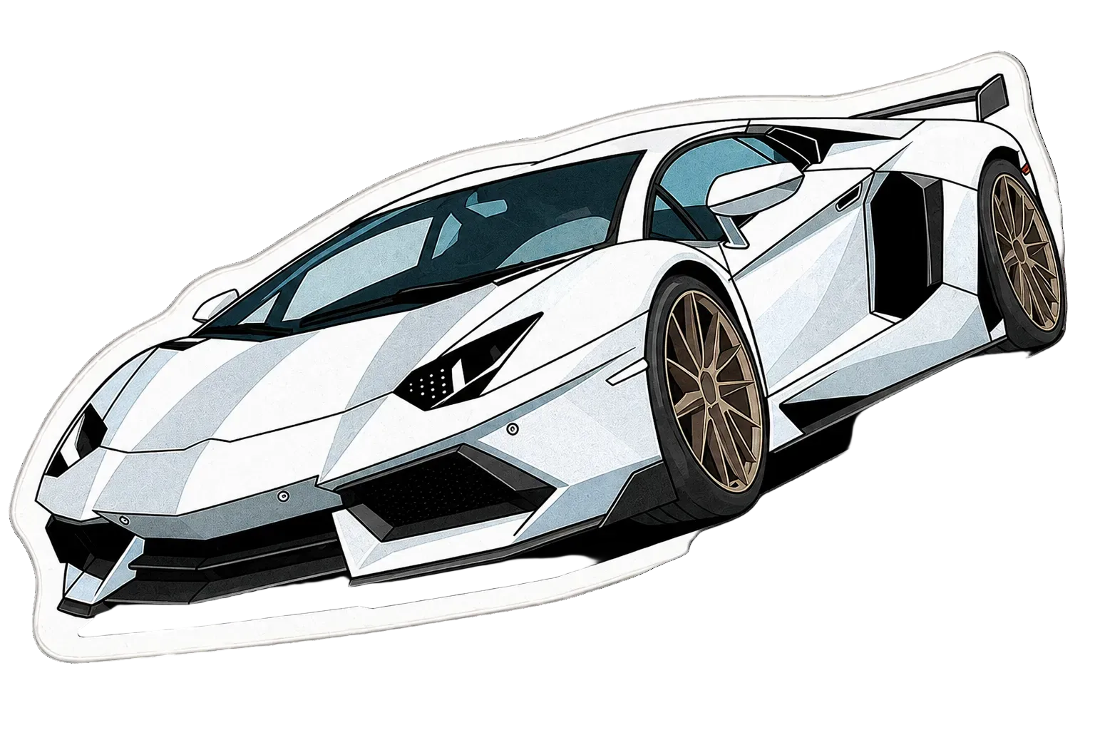 Lamborghini Aventador White Ice Rug